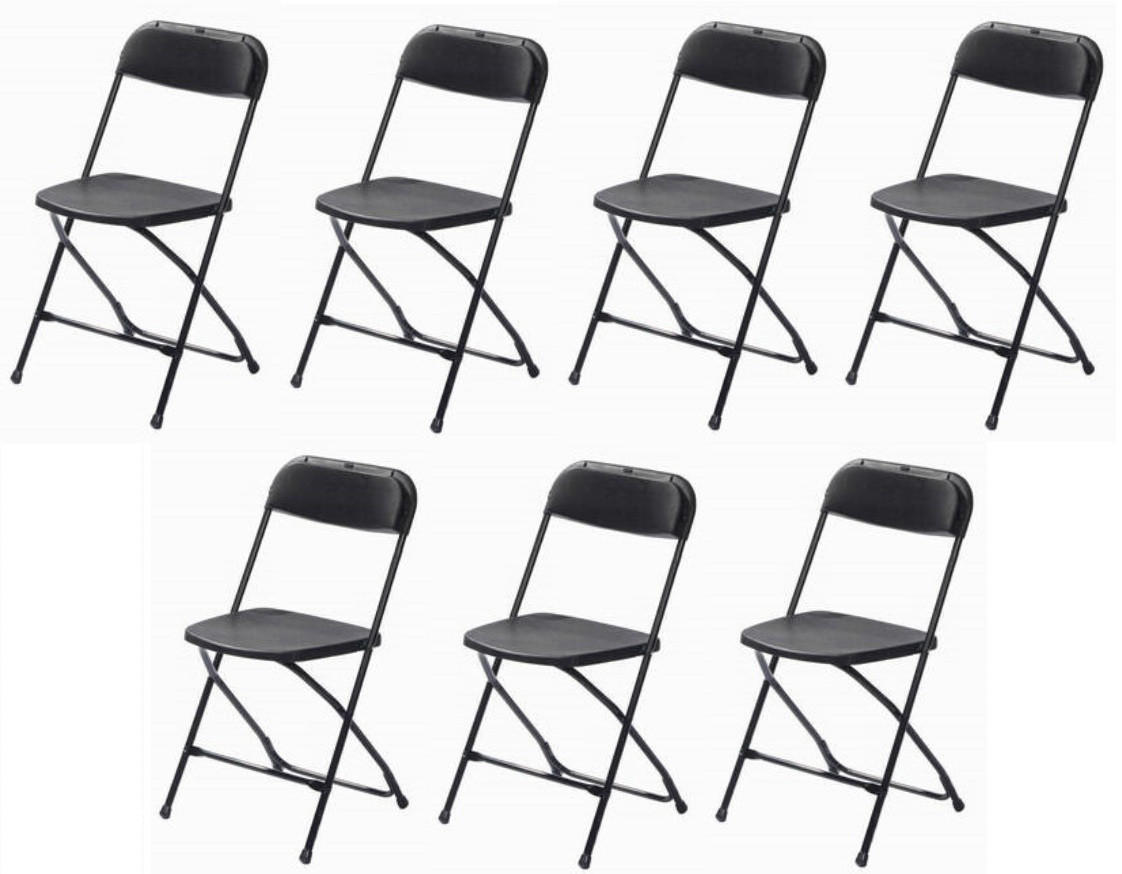 GARTENKLAPPSESSEL-SET in Metall, Kunststoff Schwarz  - Schwarz, LIFESTYLE, Kunststoff/Metall (43/80/49cm)