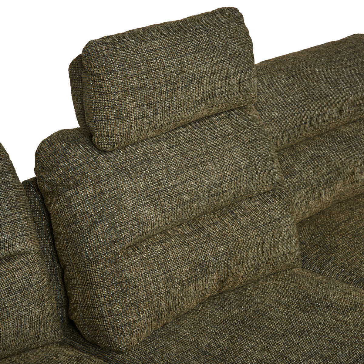ECKSOFA in Chenille Olivgrün  - Schwarz/Olivgrün, Design, Textil/Metall (213/286cm) - Welnova