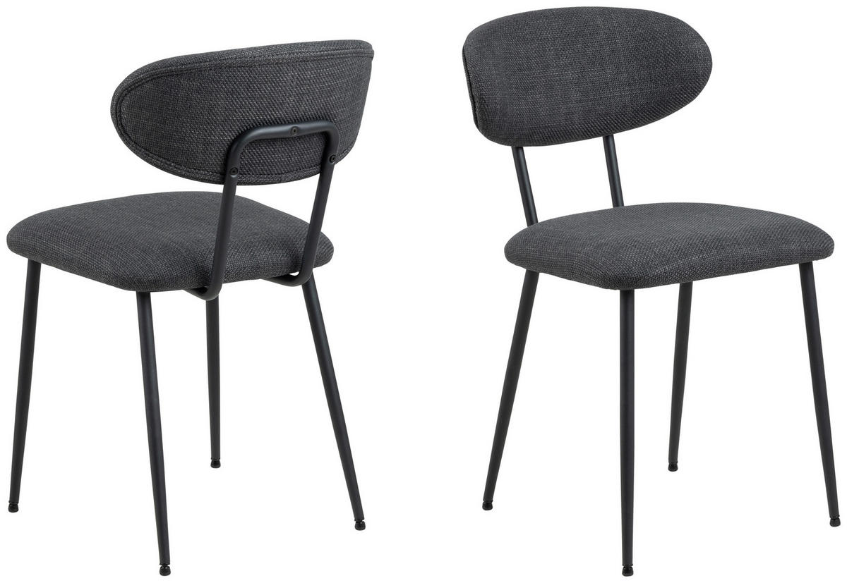 ŽIDLE, tmavě šedá - černá/tmavě šedá, Design, kov/textil (43,5/78,5/53cm) - MID.YOU