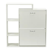 BILLENŐS CIPŐSSZEKRÉNY 85/93/24 cm  - ezüstszínű/fehér, Design, faalapú anyag/fém (85/93/24cm) - Livetastic