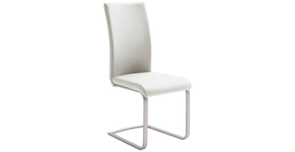 SCHWINGSTUHL in Edelstahl Lederlook - Edelstahlfarben/Creme, Design, Textil/Metall (42/102/58cm) - Novel
