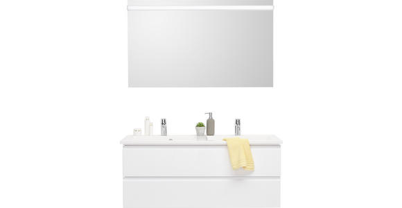 BADEZIMMER 120 cm - Weiß, Design, Holzwerkstoff/Stein (120cm) - Novel
