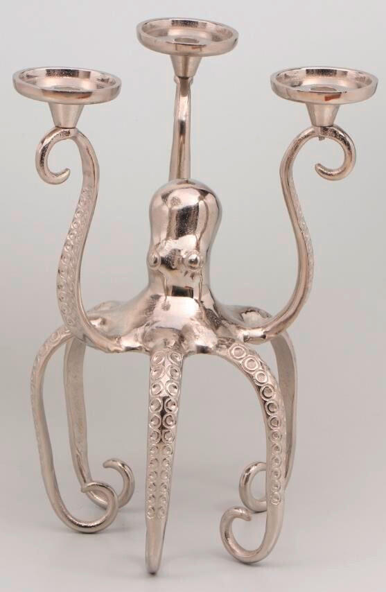 STOJAN NA SVÍČKY  kov - barvy niklu, Design, kov (34/42/30,5cm) - Ambia Home