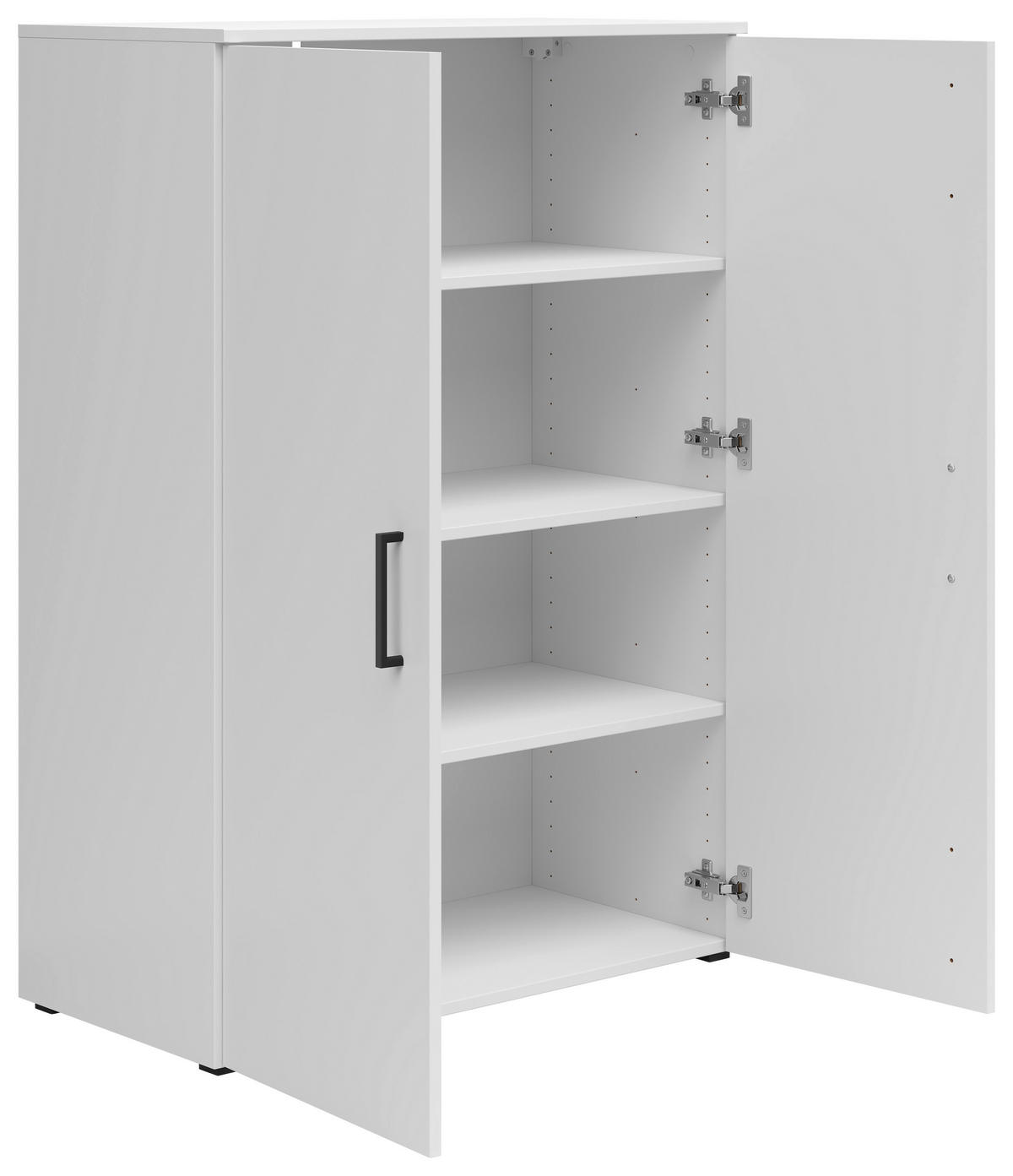KOMODA, biela, 80/115/40 cm - čierna/biela, Modern, kompozitné drevo/plast (80/115/40cm) - Carryhome