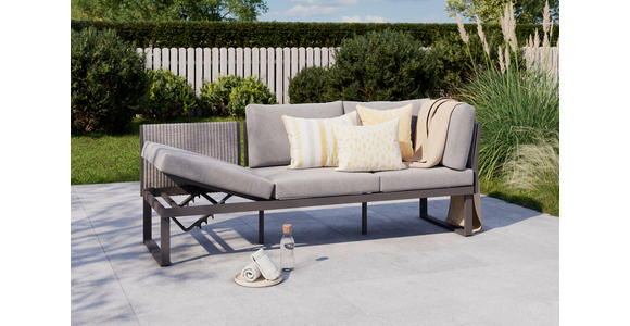 LOUNGESOFA  - Dunkelgrau/Anthrazit, Design, Textil/Metall (201/74/76cm) - Dieter Knoll