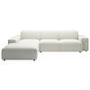 ECKSOFA in Cord Weiss  - Weiss/Schwarz, Design, Kunststoff/Textil (189/300cm) - Pure Home Lifestyle