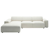 ECKSOFA in Cord Weiß  - Schwarz/Weiß, Design, Kunststoff/Textil (189/300cm) - Pure Home Lifestyle