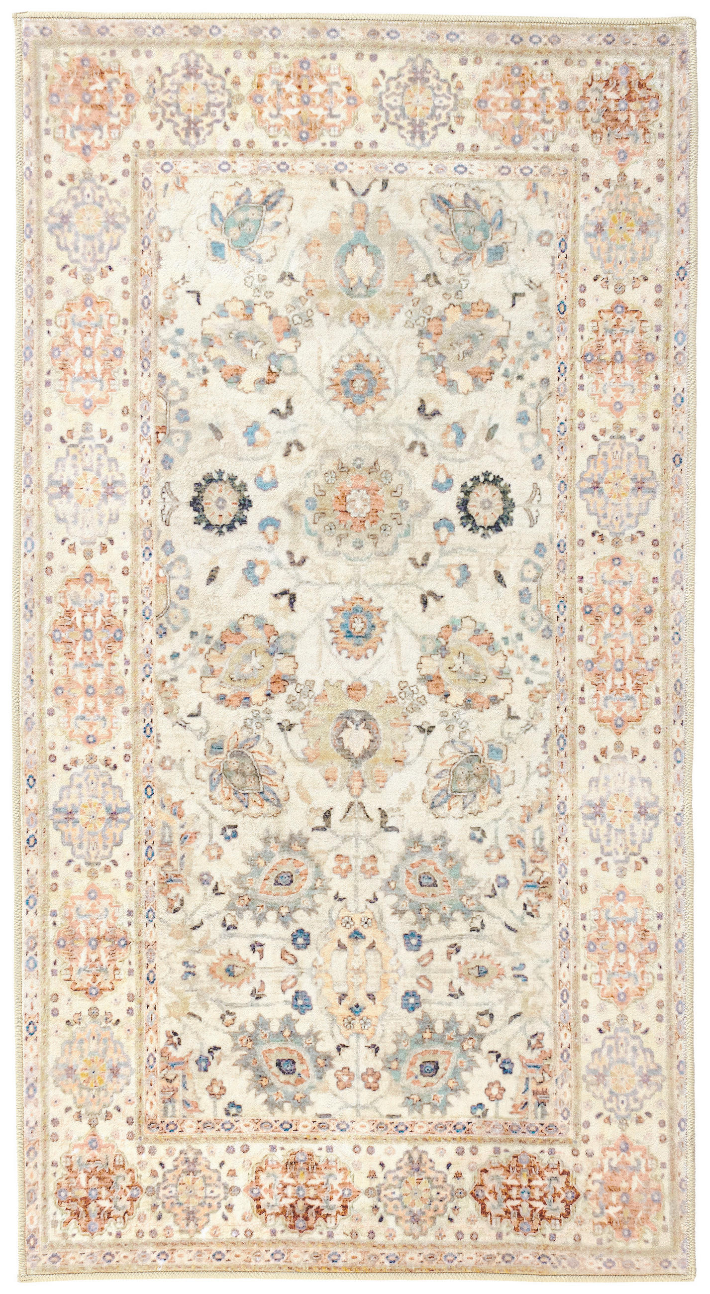 VINTAGE-TEPPICH 160/230 cm Living Jane Hellrosa, Perlmutt, Pastellblau rechteckig  - Pastellblau/Hellrosa, LIFESTYLE, Kunststoff/Textil (160/230cm) - Lindorug