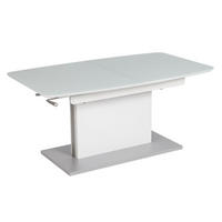 COUCHTISCH ESG 120-160/70/55-74 cm rechteckig Weiß  - Weiß, Design, Glas/Holzwerkstoff (120-160/70/55-74cm)