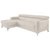 ECKSOFA in Echtleder Weiss  - Chromfarben/Weiss, Design, Leder/Metall (169/226cm) - Livetastic