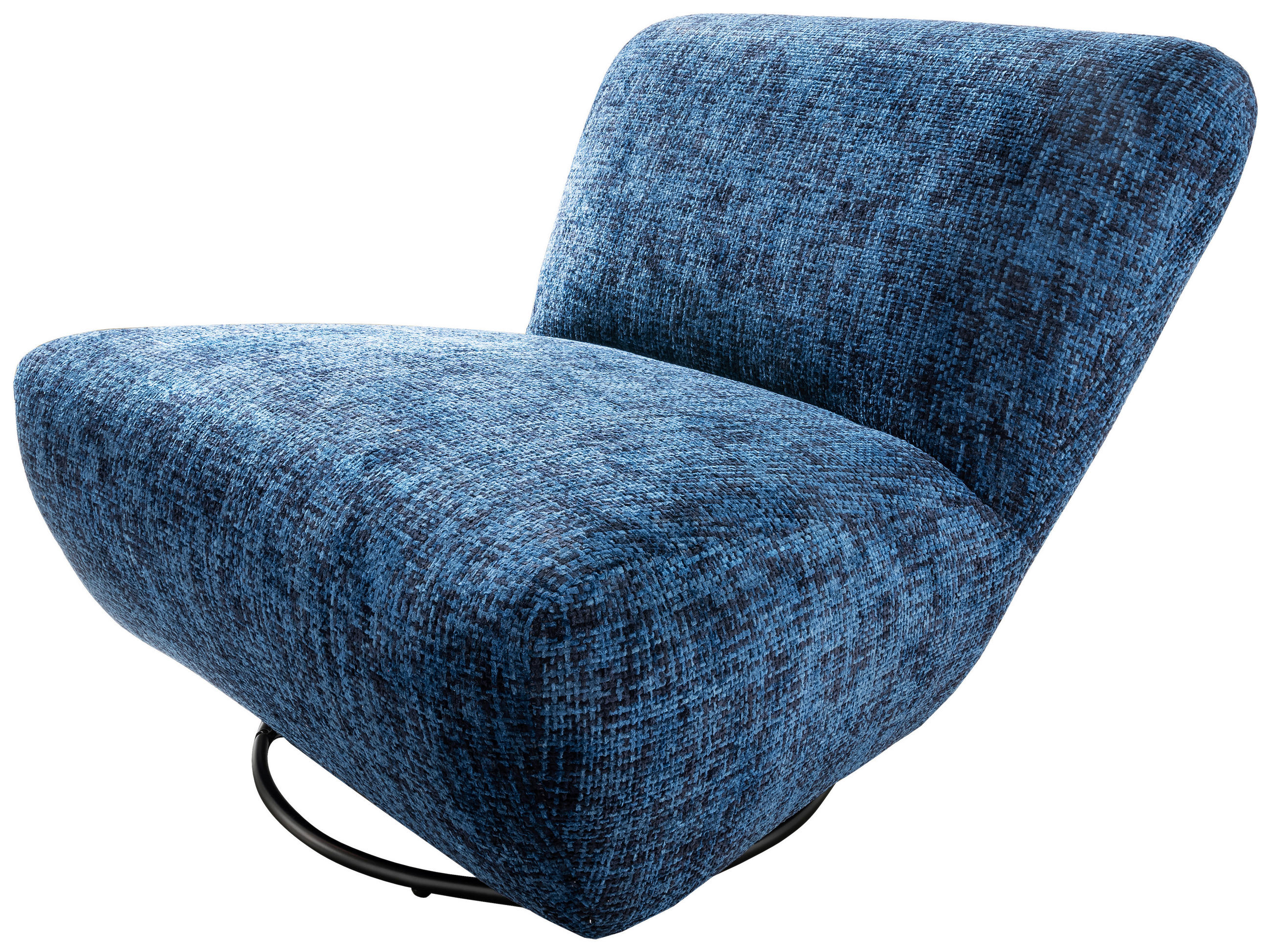 XXL-SESSEL in Struktur Blau  - Blau/Schwarz, Trend, Textil/Metall (95/77/94cm) - Livetastic