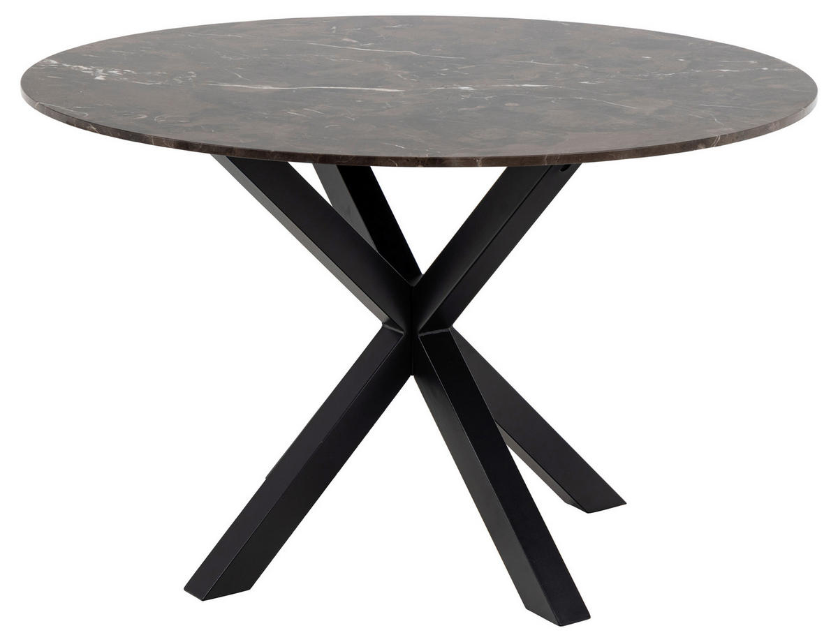 STOL ZA BLAGOVAONICU  smeđa  kamen      - smeđa/crna, Moderno, kamen/metal (120/120/75cm) - MID.YOU