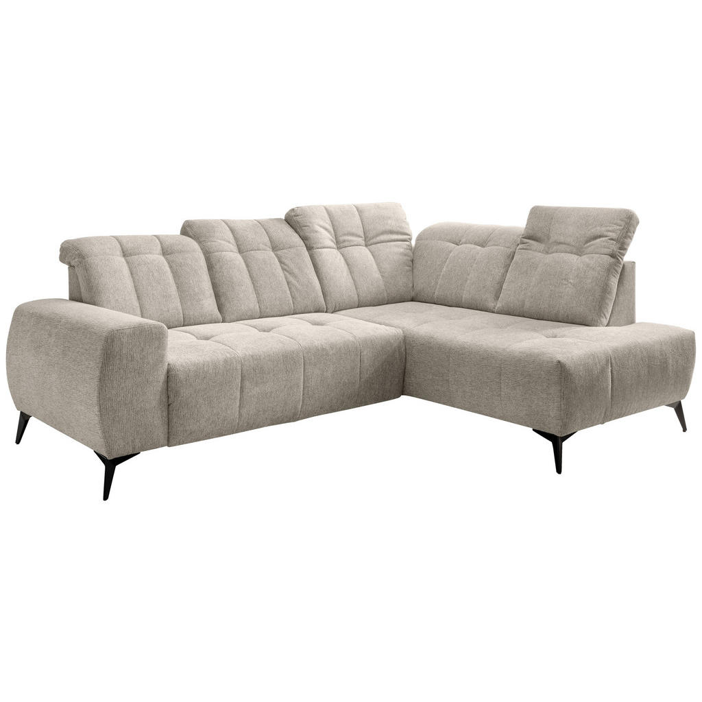Thumbnail - Livetastic Ecksofa, Beige, Textil, Uni, 4-Sitzer, L-Form, 261x200 cm, Typenauswahl, Stoffauswahl, seitenverkehrt erhältl...