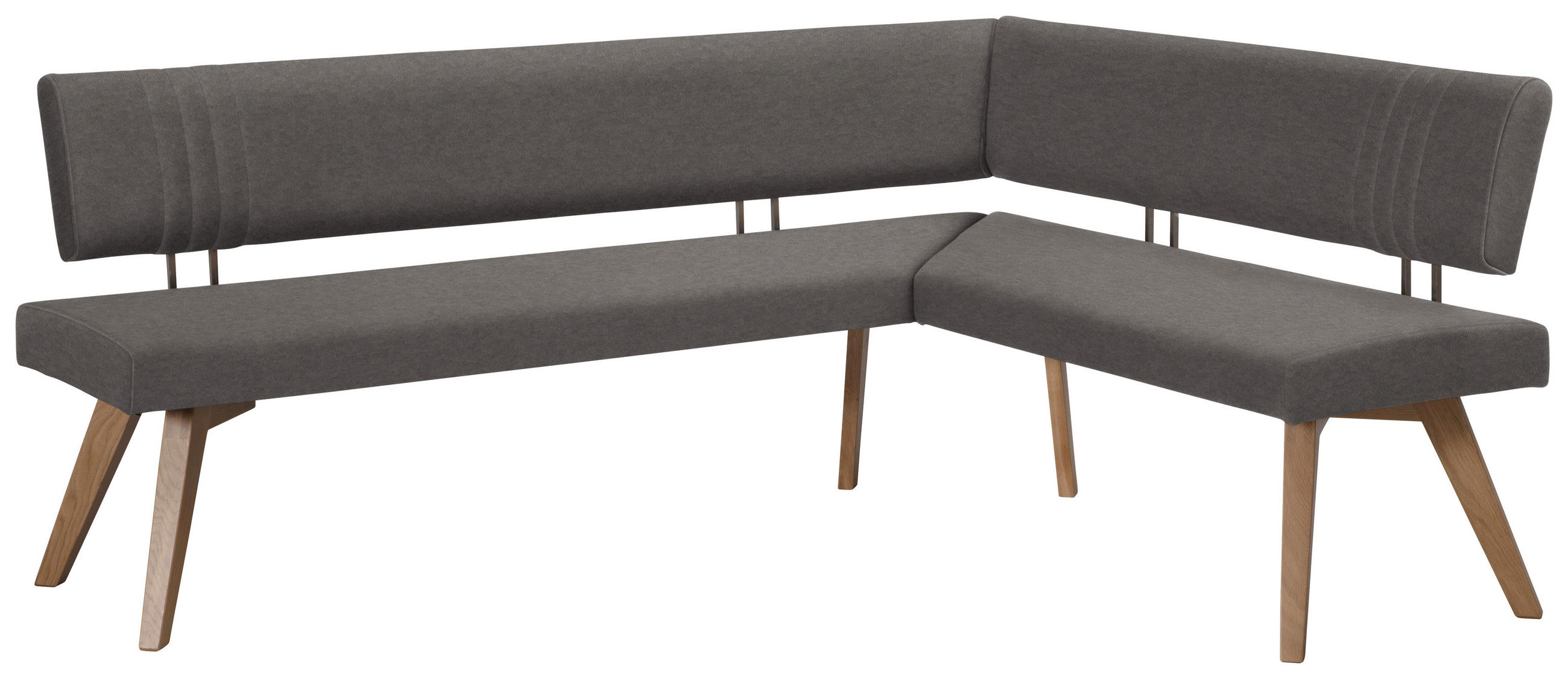 ECKBANK in Holz, Textil Dunkelgrau, Wildeiche  - Wildeiche/Eichefarben, Design, Holz/Textil (200/160cm) - Venda