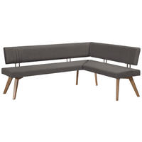 ECKBANK in Holz, Textil Dunkelgrau, Wildeiche  - Wildeiche/Eichefarben, Design, Holz/Textil (200/160cm) - Venda