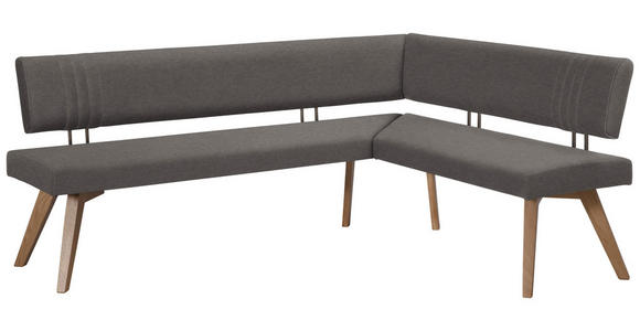 ECKBANK 200/170 cm  in Dunkelgrau, Wildeiche  - Wildeiche/Eichefarben, Design, Holz/Textil (200/170cm) - Venda