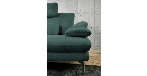 ECKSOFA in Velours Blau, Grün 184/284 cm - Blau/Schwarz, Design, Textil/Metall (184/284cm) - Dieter Knoll