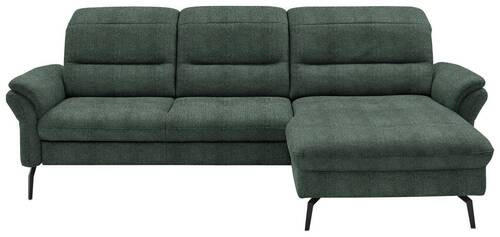 ECKSOFA in Flachgewebe Dunkelgrün  - Dunkelgrün/Schwarz, Konventionell, Textil/Metall (260/181cm) - Beldomo Speed