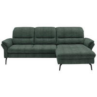 ECKSOFA in Flachgewebe Dunkelgrün  - Dunkelgrün/Schwarz, Konventionell, Textil/Metall (260/181cm) - Beldomo Speed