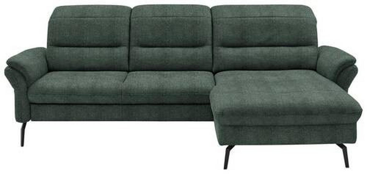 ECKSOFA in Flachgewebe Dunkelgrün  - Dunkelgrün/Schwarz, Konventionell, Textil/Metall (260/181cm) - Beldomo Speed
