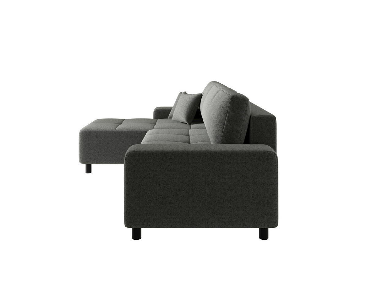 ECKSOFA  in Jacquard Dunkelgrau  - Dunkelgrau/Schwarz, MODERN, Kunststoff/Textil (144/246cm) - Carryhome