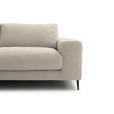 ECKSOFA  in Flachgewebe Beige Rücken echt  177/253 cm  - Beige/Schwarz, Design, Textil/Metall (177/253cm) - Dieter Knoll