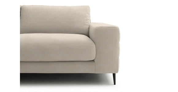 ECKSOFA  in Flachgewebe Beige Rücken echt  177/253 cm  - Beige/Schwarz, Design, Textil/Metall (177/253cm) - Dieter Knoll