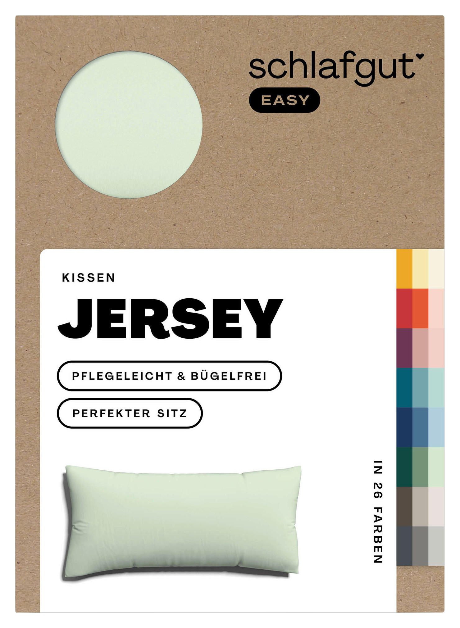 KOPFKISSENBEZUG EASY JERSEY 40/80 cm  - Hellgrün, Basics, Textil (40/80cm) - Schlafgut