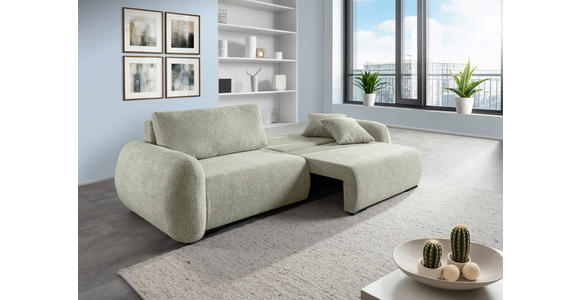 SCHLAFSOFA Flachgewebe Mintgrün  inkl. Zierkissen, Rückenkissen, Bettkasten, Schlaffunktion, Rücken echt, Liegefläche im Originalstoff  - Schwarz/Mintgrün, KONVENTIONELL, Kunststoff/Textil (250/74/92cm) - Carryhome