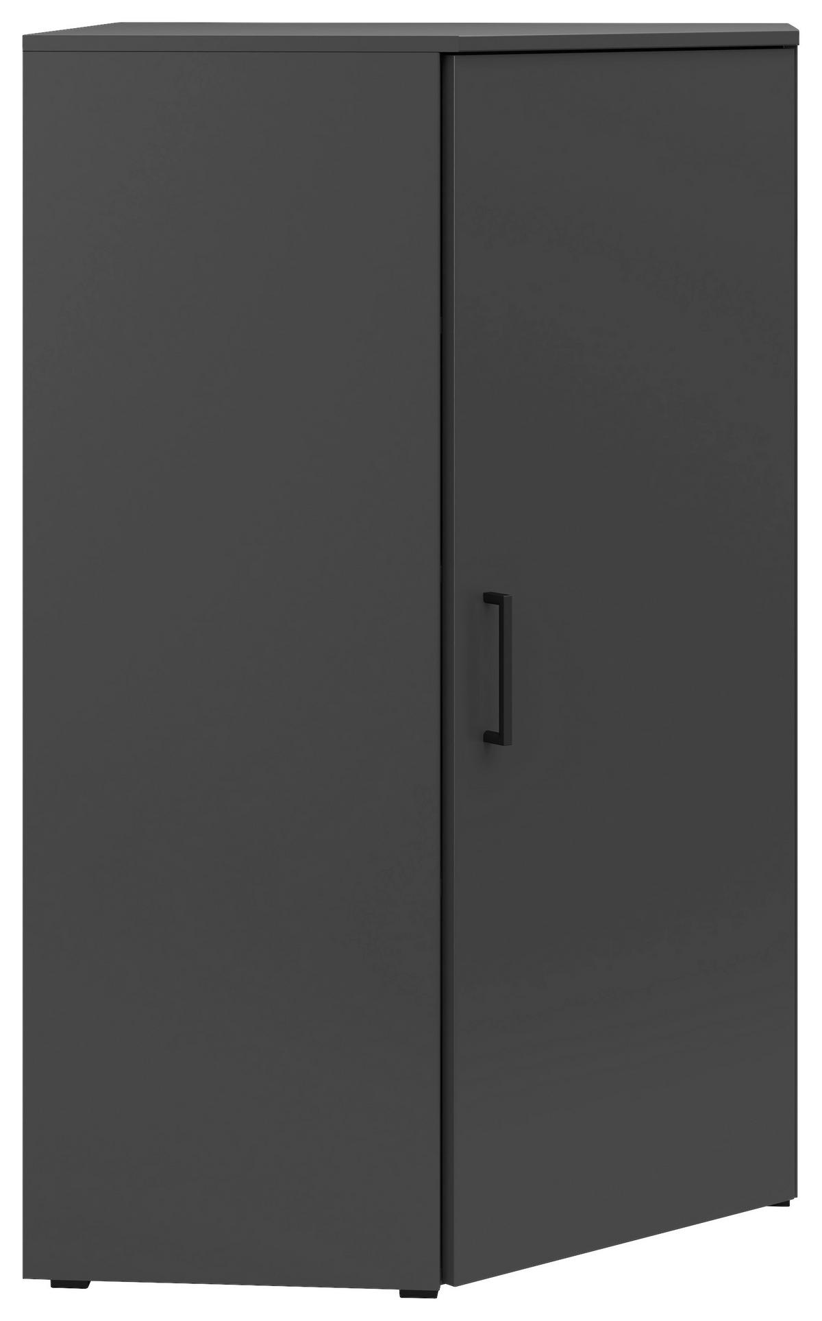 KOTNA KOMODA, barve grafita  - črna/barve grafita, Moderno, umetna masa/leseni material (101/115/79cm) - Carryhome