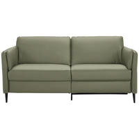 3-SITZER-SOFA Echtleder Olivgrün  - Schwarz/Olivgrün, Design, Leder/Metall (190/84/99cm) - Dieter Knoll