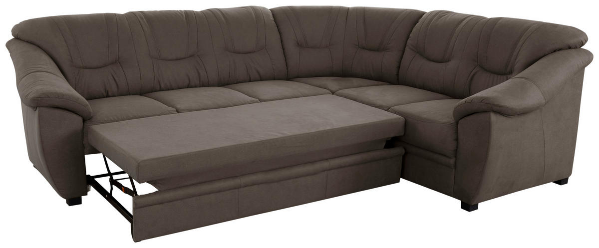 ECKSOFA inkl. Funktion in Flachgewebe Grau  - Schwarz/Grau, Konventionell, Kunststoff/Textil (264/215cm) - Sit & More