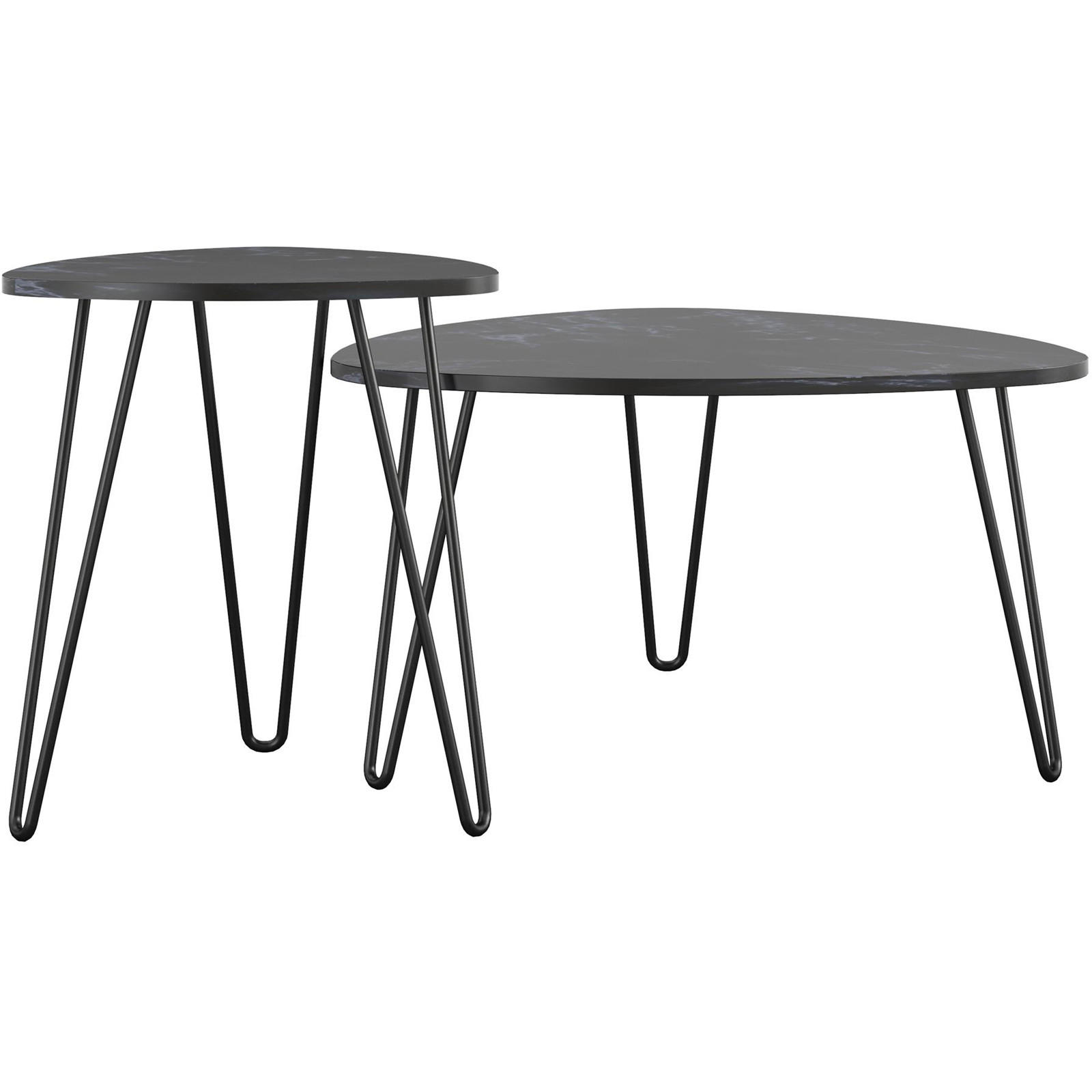 COUCHTISCHSET Athena Schwarz  - Schwarz, Design, Holzwerkstoff/Metall (51/57/51cm) - MID.YOU