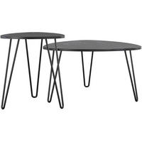 COUCHTISCHSET Athena oval Schwarz  - Schwarz, Design, Holzwerkstoff/Metall (51/57/51cm) - MID.YOU
