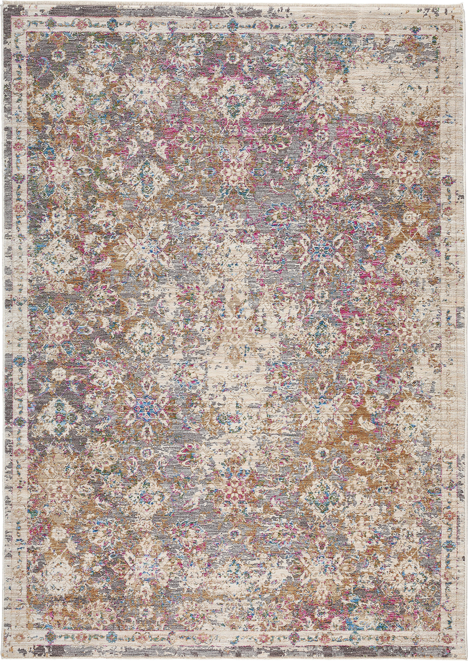 VINTAGE-TEPPICH 133/190 cm Creme, Dunkelorange rechteckig  - Dunkelorange/Creme, Design, Textil (133/190cm) - Novel