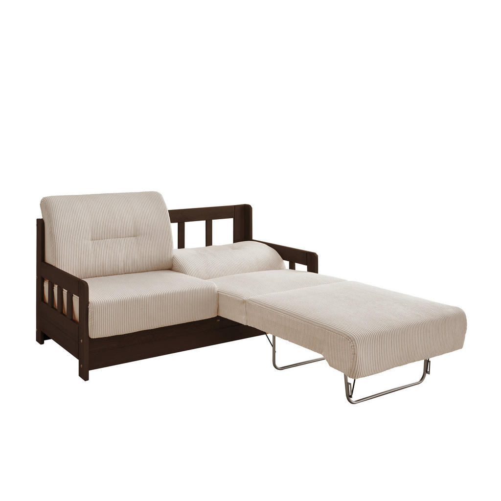 Thumbnail - Livetastic Schlafsofa, Nussbaum, Beige, Textil, Kiefer, massiv, Uni, 2-Sitzer, 154x88x90 cm, Made in EU, einzeln auszieh...