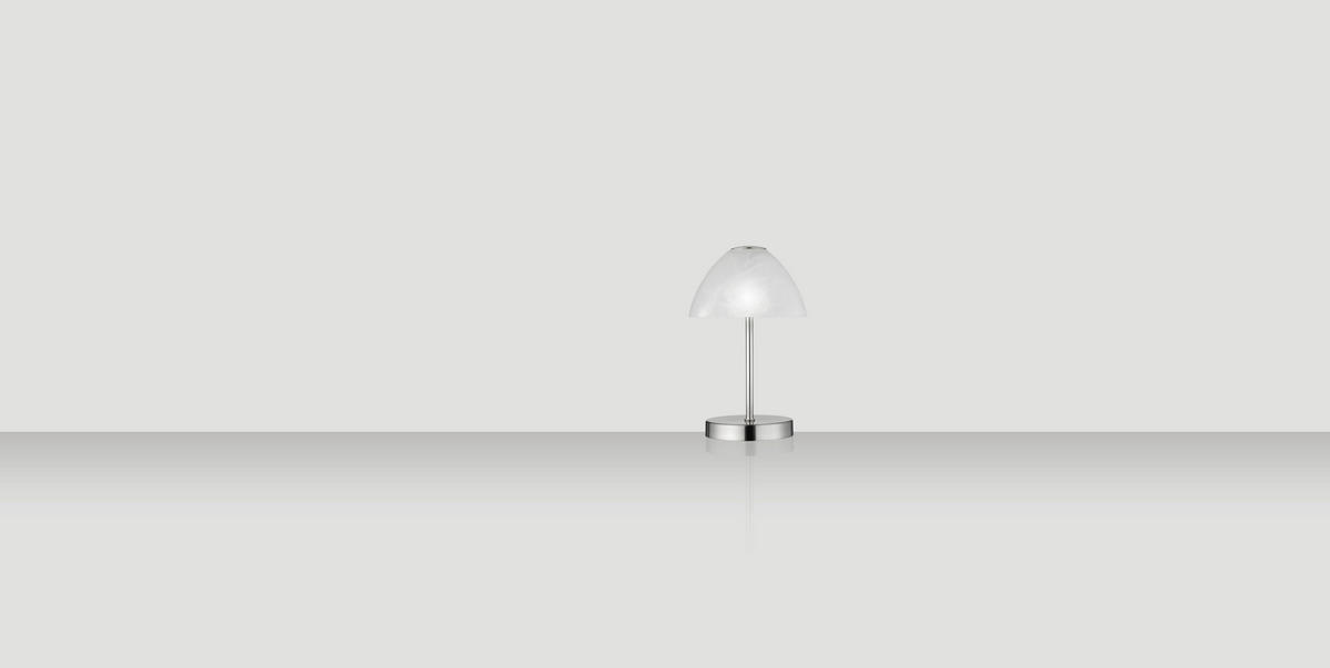 LED-TISCHLEUCHTE - Weiss/Silberfarben, Basics, Glas/Metall (15/24cm) - Boxxx