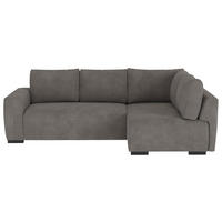 ECKSOFA GIRO in Chenille Grau  252/170 cm  - Schwarz/Grau, Trend, Kunststoff/Textil (252/170cm) - MID.YOU