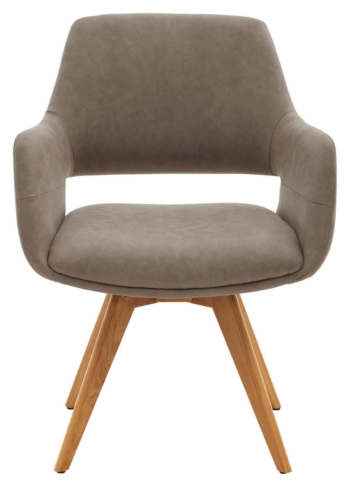 ARMLEHNSTUHL  Stoffauswahl, Sitzfläche 180° drehbar, automatische Rückholfunktion Mikrofaser  - Beige, Design, Holz/Textil (62/83/62cm) - Musterring