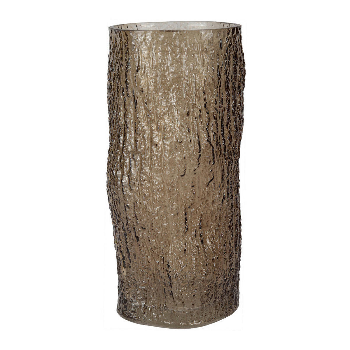 VÁZA, sklo, 30,5 cm - hnědá, Basics, sklo (30,5cm)