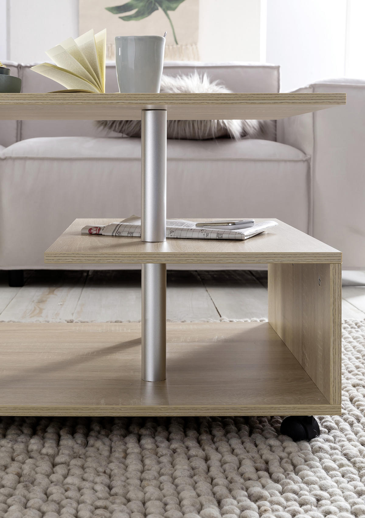 COUCHTISCH in Holzwerkstoff 105/60/48,5 cm  - Sonoma Eiche, Modern, Holzwerkstoff/Kunststoff (105/60/48,5cm) - MID.YOU