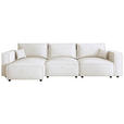 ECKSOFA Creme Webstoff Zierkissen, Rückenkissen, Rücken echt  - Creme/Schwarz, MODERN, Kunststoff/Textil (153/350cm) - Xora