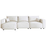 ECKSOFA Creme Webstoff Zierkissen, Rückenkissen, Rücken echt  - Creme/Schwarz, MODERN, Kunststoff/Textil (153/350cm) - Xora