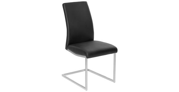 SCHWINGSTUHL in Metall, Textil Chromfarben, Schwarz - Chromfarben/Schwarz, Design, Textil/Metall (45/96/58,5cm) - Xora