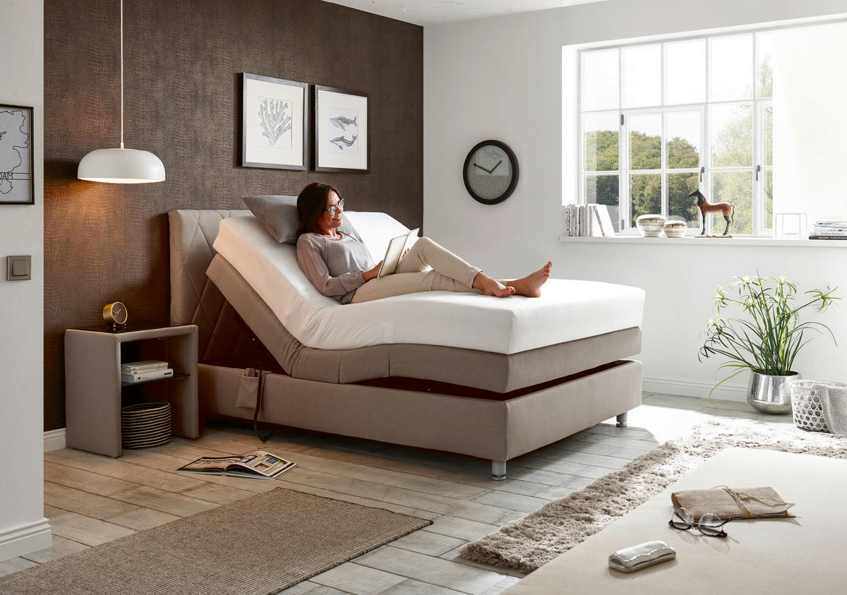 BOXSPRINGBETT 140/200 cm  in Braun  - Schwarz/Braun, KONVENTIONELL, Kunststoff/Textil (140/200cm) - RUF Betten