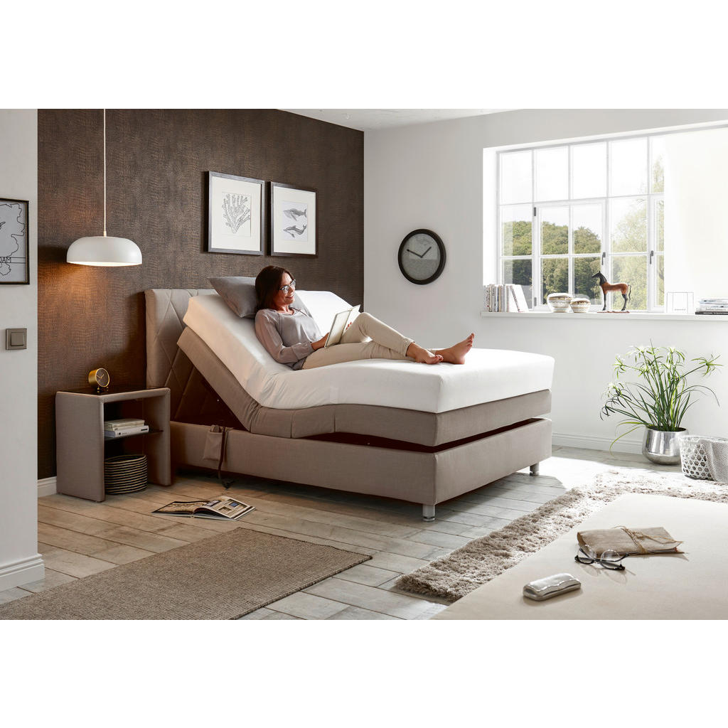 Thumbnail - RUF Betten Boxspringbett, Braun, Textil, H3, 7-Zonen, Höhe ca. 22 cm, 140x200 cm, Oeko-Tex® Standard 100, Blauer Engel, ...