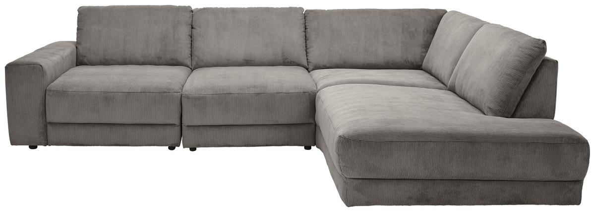ECKSOFA in Feincord Grau  316/242 cm  - Schwarz/Grau, Design, Kunststoff/Textil (316/242cm) - Niels Andersson