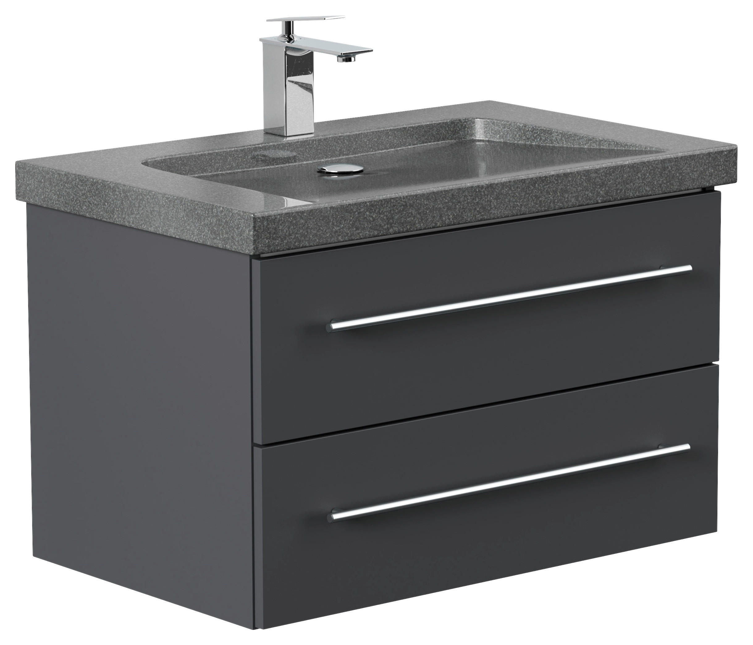 WASCHTISCHKOMBI 75 cm  - Graphitfarben, Basics, Holzwerkstoff/Stein (75cm) - MID.YOU