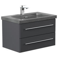 WASCHTISCHKOMBI 75 cm  - Graphitfarben, Basics, Holzwerkstoff/Stein (75cm) - MID.YOU