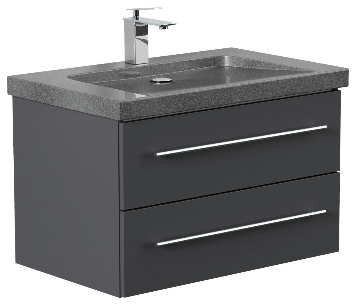 WASCHTISCHKOMBI 75 cm  - Graphitfarben, Basics, Holzwerkstoff/Stein (75cm) - MID.YOU